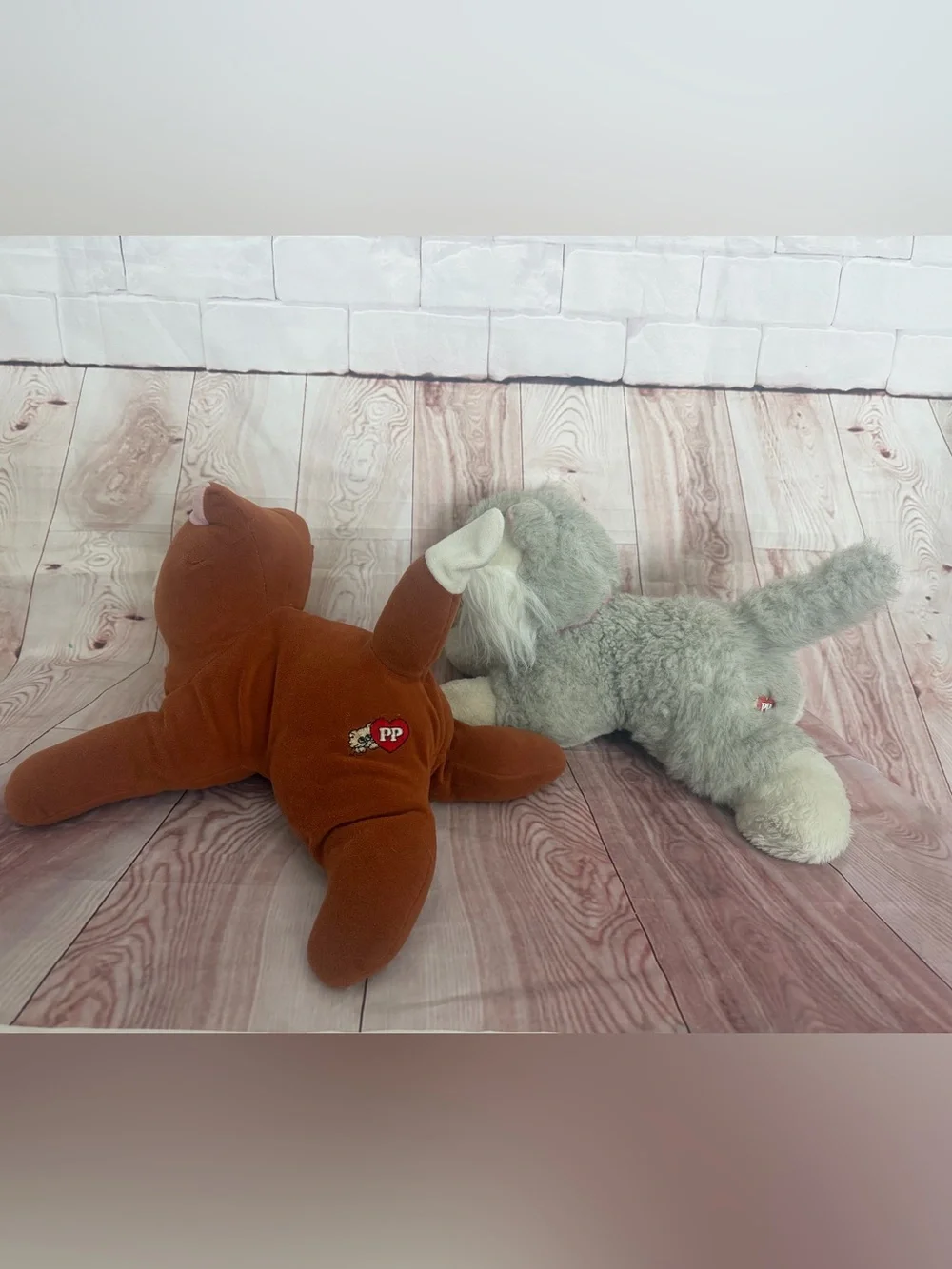 Vintage Tonka Pound Purries Cat Plush Lot of 2 Brown & Gray Kitties 🐈‍⬛